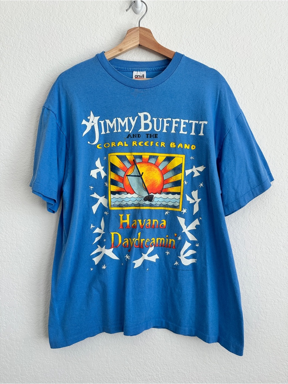 Vintage 1997 Jimmy Buffett And The Coral Reefer Band T-Shirt Size X-Large Blue